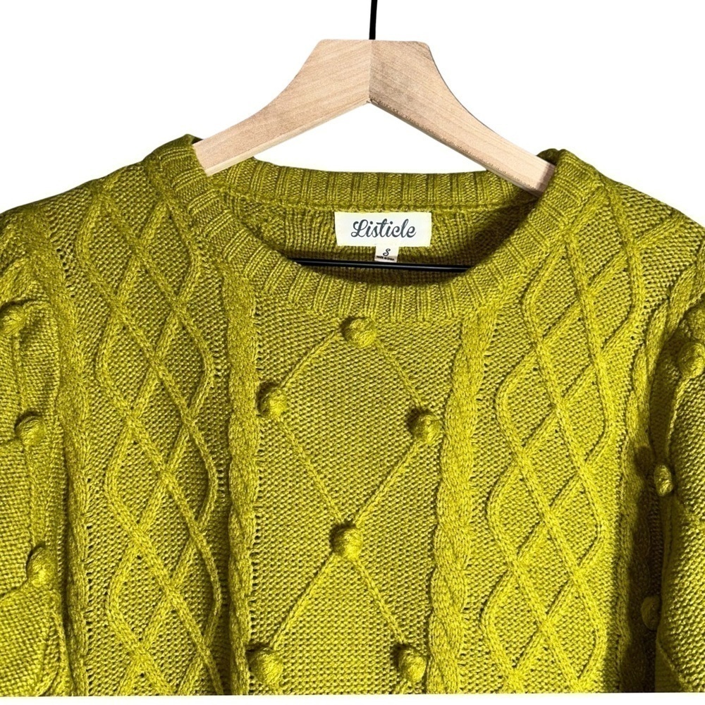 Listicle Cropped Pom Pom Sweater - Size S - Picture 3 of 7